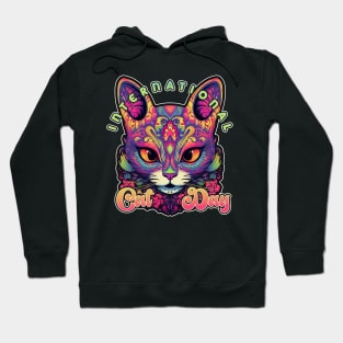 International Cat Day Sugar Skull Kitten Hoodie